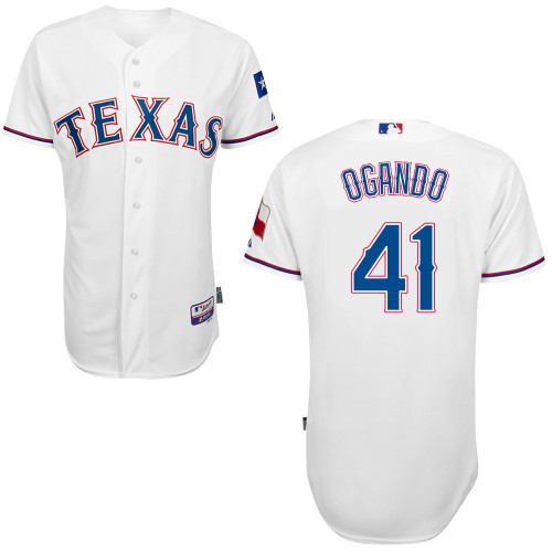 Alexi Ogando #41 MLB Jersey-Texas Rangers Men's Authentic Home White Cool Base Baseball Jersey